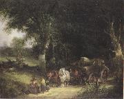 William Shayer Carging Timber in the New Forest (mk37) oil painting artist